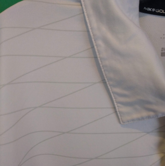 Nike Golf Dri-Fit White Striped Shirt - Picture 3 of 12